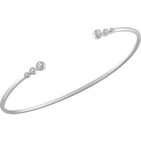 Bezel-Set Graduated Diamond Bangle Bracelet - Moijey Fine Jewelry and Diamonds