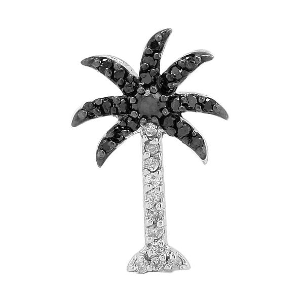 14KW 0.25ctw Black Diamond Palm Tree Pendant - Moijey Fine Jewelry and Diamonds