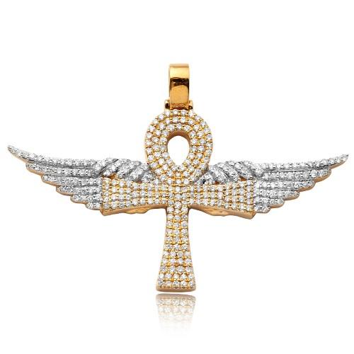 Winged Diamond Ankh Cross Pendant - Moijey Fine Jewelry and Diamonds