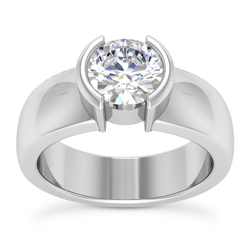 J Briggs & Co Semi Bezel Diamond Engagement Ring