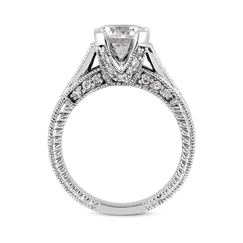 14K White Gold Accented Engagement Ring