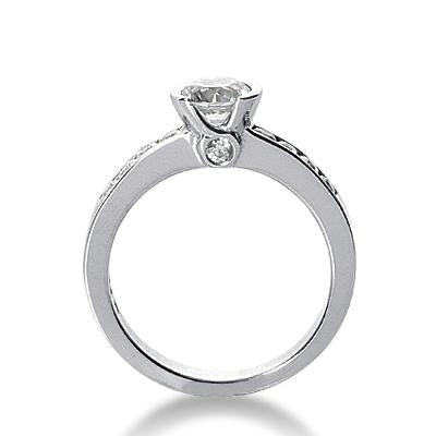 Half-Carat Round Half-Bezel Engagement Ring Setting - Moijey Fine Jewelry and Diamonds