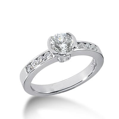 Half-Carat Round Half-Bezel Engagement Ring Setting - Moijey Fine Jewelry and Diamonds