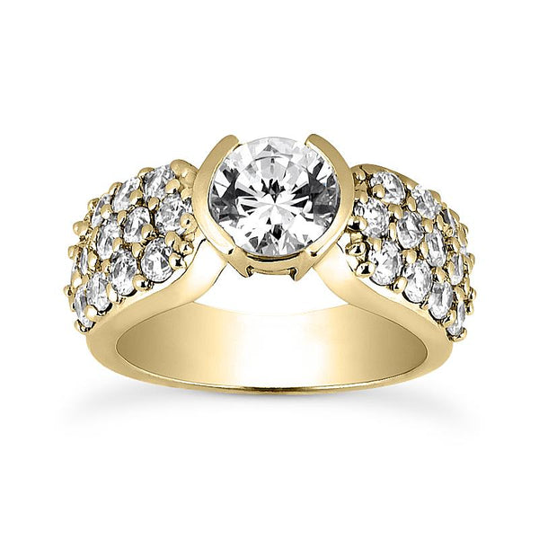 Modern Pave Engagement Ring Setting - Moijey Fine Jewelry and Diamonds