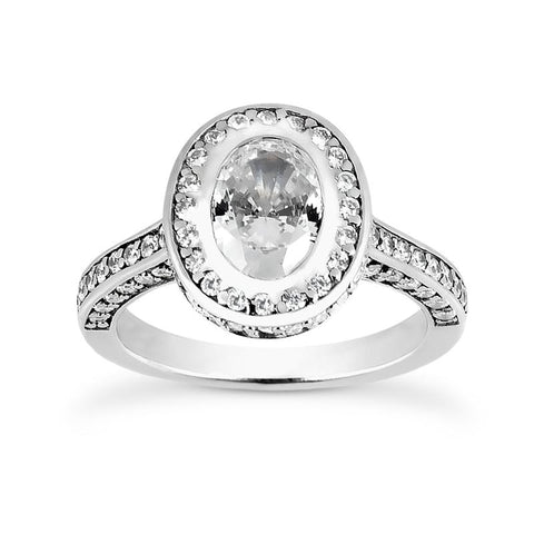 Sleek Oval Engagement Ring Setting - Moijey Fine Jewelry and Diamonds