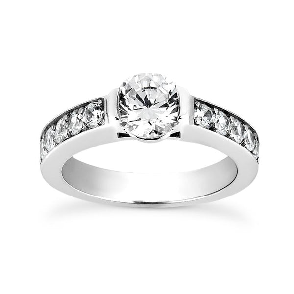 Sleek Channels Engagement Ring Setting - Moijey Fine Jewelry and Diamonds
