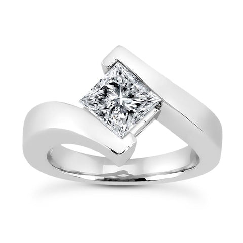 Princess Solitaire Bypass Engagement Ring Setting - Moijey Fine Jewelry and Diamonds