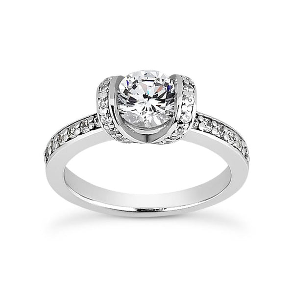 Cradled Diamond Engagement Ring Setting - Moijey Fine Jewelry and Diamonds