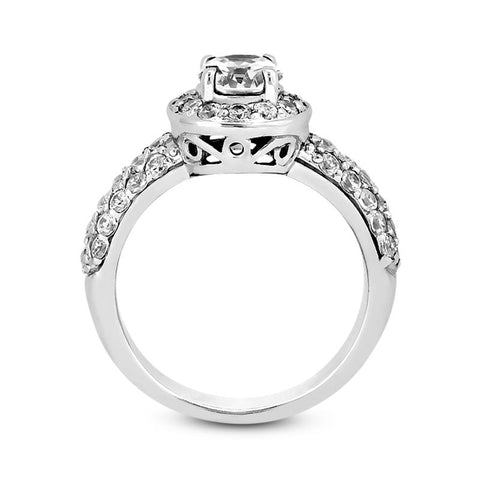 Sweet Pave Halo Engagement Ring - Moijey Fine Jewelry and Diamonds