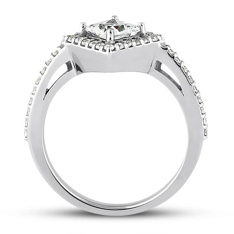 East-West Princess Halo Engagement Ring Setting (5.5mm) - Moijey Fine Jewelry and Diamonds