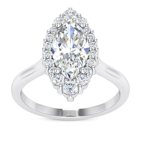 Elegant Marquise Halo Engagement Setting (10x5mm) - Moijey Fine Jewelry and Diamonds