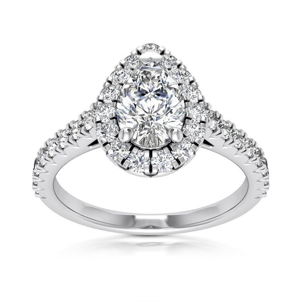 Timeless Pear-Shaped Halo Engagement Ring Setting - Moijey Fine Jewelry and Diamonds