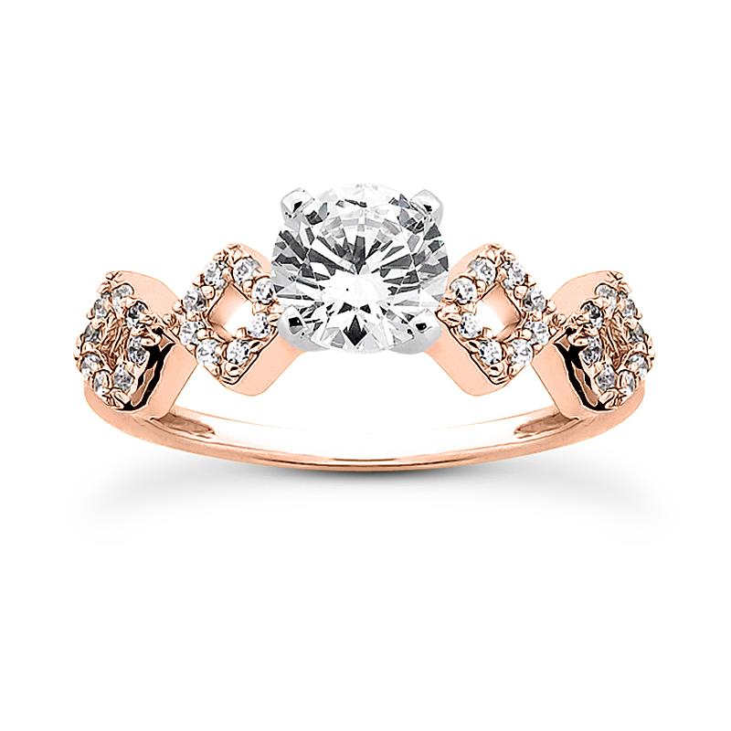 NiNi Zig-Zag Diamond Engagement Ring Setting
