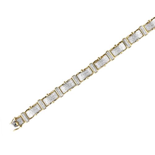 10k White Gold 2.15ctw Diamond Mico Pave Mens Bracelet