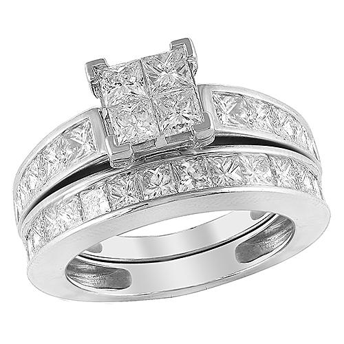 14K White Gold 3.00ctw Diamond Bridal Set - Moijey Fine Jewelry and Diamonds