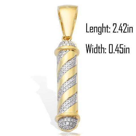 10KY 1.00ctw Diamond Barber Pole Pendant - Moijey Fine Jewelry and Diamonds