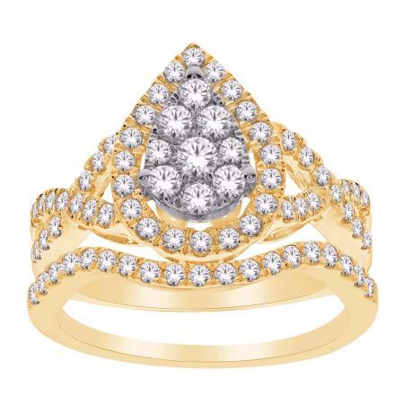 Sparkling Pear-Shaped Diamond Engagement Set - Moijey Fine Jewelry and Diamonds
