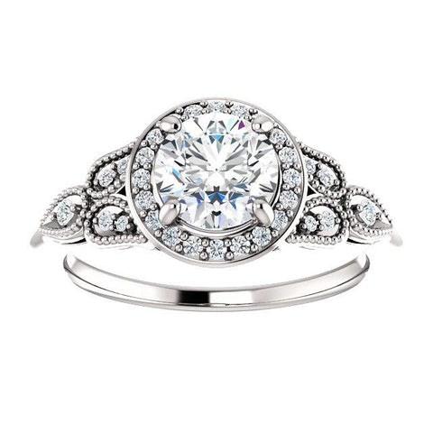 14K White 6.5mm Round 1/6 CTW Diamond Semi-Set Engagement Ring - Moijey Fine Jewelry and Diamonds