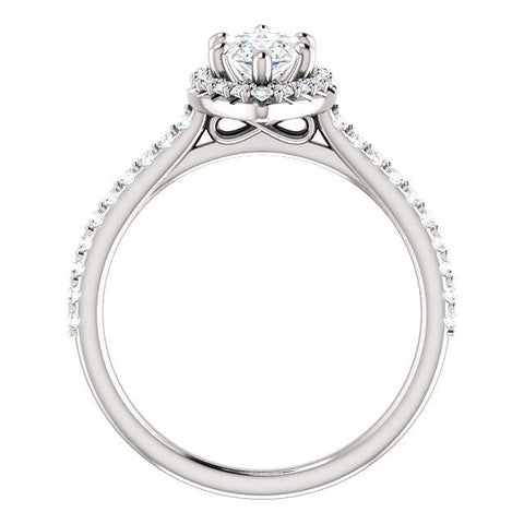 Infinite Marquise Halo Engagement Ring Setting (10x5mm) - Moijey Fine Jewelry and Diamonds