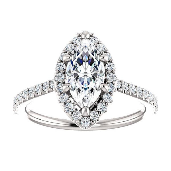Infinite Marquise Halo Engagement Ring Setting (10x5mm) - Moijey Fine Jewelry and Diamonds