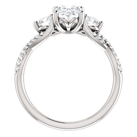 Infinite Three-Stone Oval Engagement Ring Setting - Moijey Fine Jewelry and Diamonds