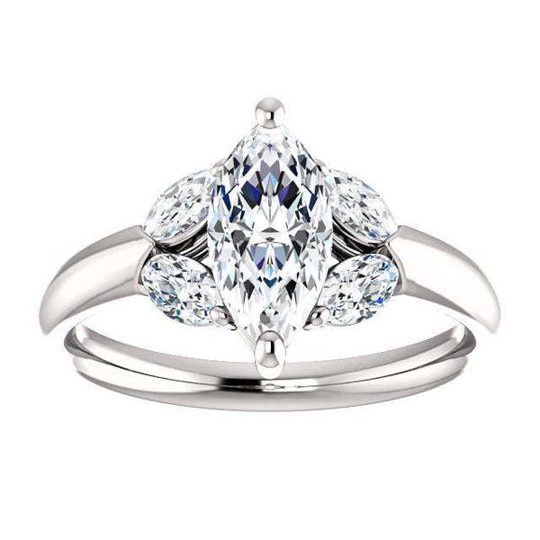 Vintage-Inspired Marquise Engagement Ring Setting (10x5mm) - Moijey Fine Jewelry and Diamonds