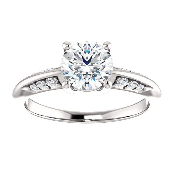 Round Knife-Edge Diamond Engagement Ring Setting (6.5mm) - Moijey Fine Jewelry and Diamonds