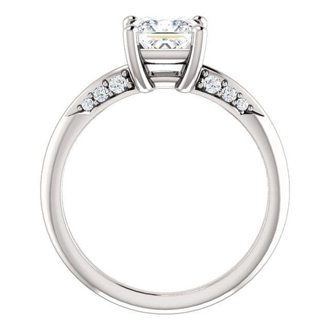 14K White 5.5mm Square Engagement Ring Mounting - Moijey Fine Jewelry and Diamonds