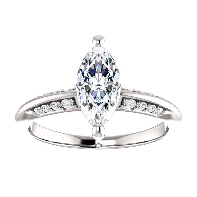 Knife-Edge Marquise Engagement Ring Setting (10x5mm)