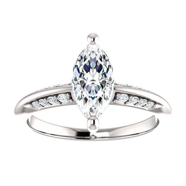 Knife-Edge Marquise Engagement Ring Setting (10x5mm) - Moijey Fine Jewelry and Diamonds