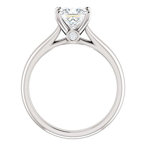 14K White 5.5x5.5 mm Square .04 CTW Diamond Semi-set Engagement Ring - Moijey Fine Jewelry and Diamonds