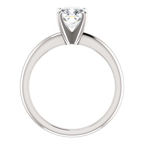 14K White 6x6mm Cushion Solitaire Engagement Ring Mounting - Moijey Fine Jewelry and Diamonds