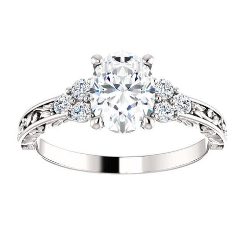 Floral 1/5 CTW Diamond Semi-Set Engagement Ring - Moijey Fine Jewelry and Diamonds