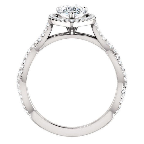 Pear-Shaped Infinite Halo Engagement Ring - Moijey Fine Jewelry and Diamonds