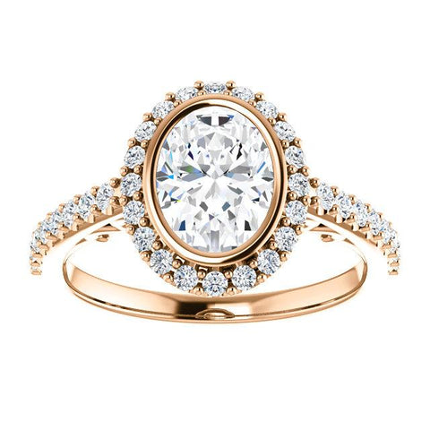 Oval Bezel & Filigee Engagement Ring Setting - Moijey Fine Jewelry and Diamonds