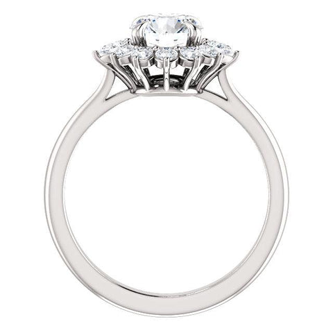 Diamond Flower Engagement Ring Setting - Moijey Fine Jewelry and Diamonds