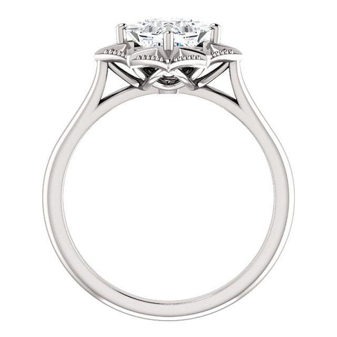 Fancy Princess Solitaire Engagement Ring Setting (5.5mm) - Moijey Fine Jewelry and Diamonds