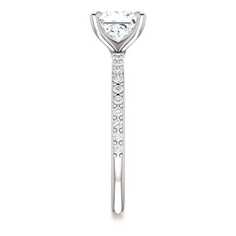 14K White 5.5x5.5mm Square 1/5 CTW Diamond Semi-Set Engagement Ring - Moijey Fine Jewelry and Diamonds