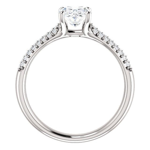 Airy Oval Pave Engagement Ring Setting - Moijey Fine Jewelry and Diamonds