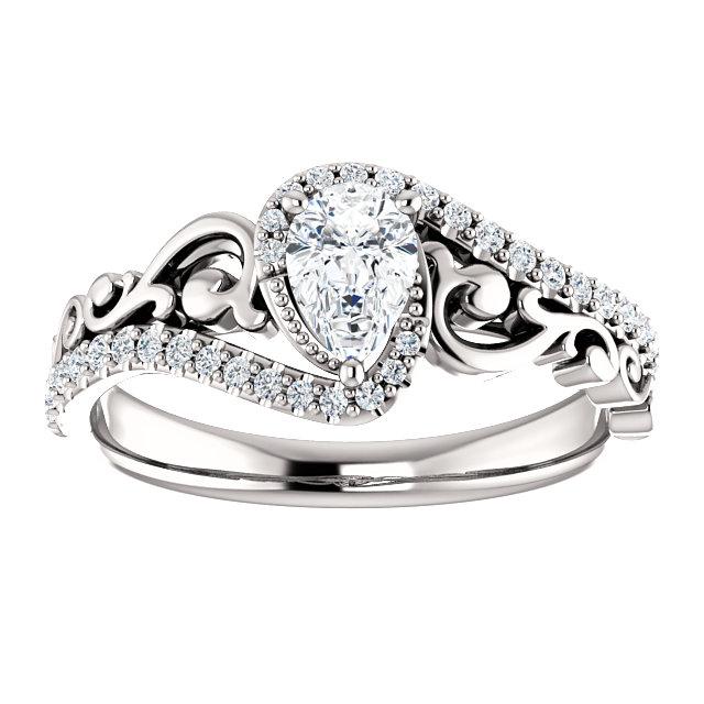 Art Deco Filigree Diamond Engagement Ring, Old European Cut Diamond Three  Stone, Flower Design 18 Carat White Gold, Circa 1930s. - Addy's Vintage