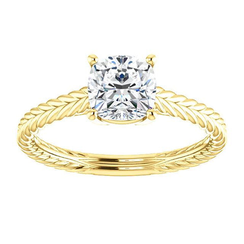 Braided 6mm Cushion Ring Mounting - Moijey Fine Jewelry and Diamonds