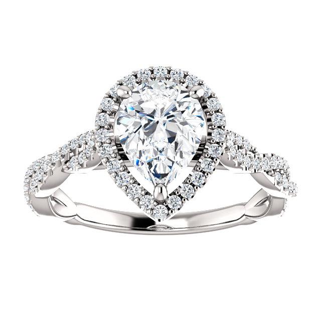 Pear-Shaped Infinite Halo Engagement Ring