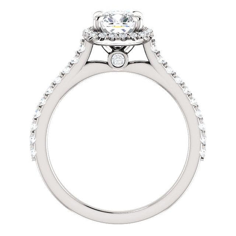 Sweet Halo Cushion Engagement Ring Setting - Moijey Fine Jewelry and Diamonds