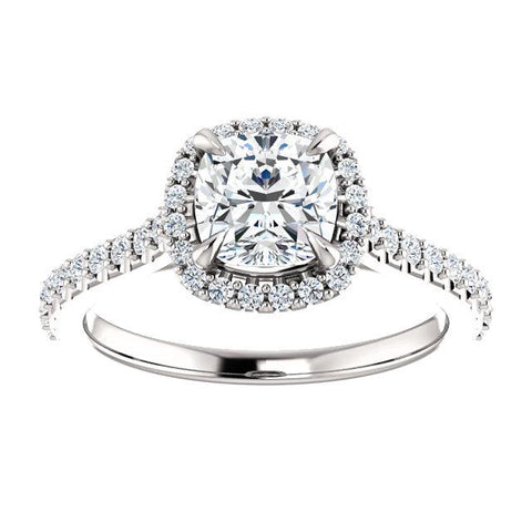 Sweet Halo Cushion Engagement Ring Setting - Moijey Fine Jewelry and Diamonds