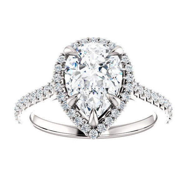 Sweet Halo Pear Engagement Ring Setting