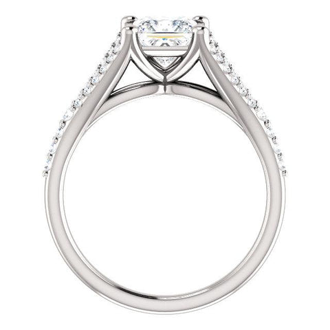 14K White 5.5x5.5mm Square 1/5 CTW Diamond Semi-Set Engagement Ring - Moijey Fine Jewelry and Diamonds