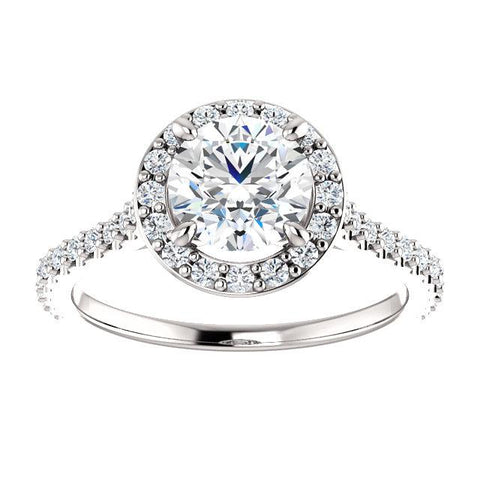 Floating Halo Round Engagement Ring Setting - Moijey Fine Jewelry and Diamonds