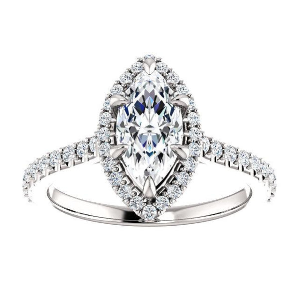 Beloved Halo Marquise Engagement Ring Setting (10x5mm) - Moijey Fine Jewelry and Diamonds