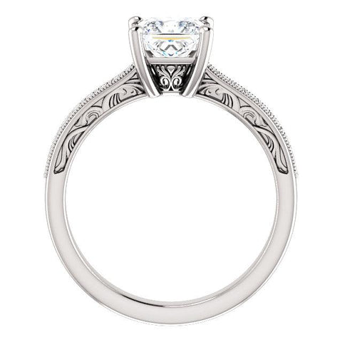 Accented Filigree Engagement Ring Setting - Moijey Fine Jewelry and Diamonds