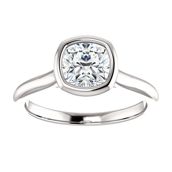 Cushion Bezel-Set Engagement Ring - Moijey Fine Jewelry and Diamonds